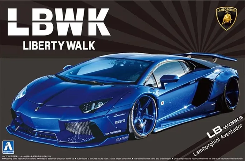 Modelbouwpakket Auto - 05991 LB Works Lamborghini Aventador Ver. 2 Plastic - 1:24 - Modelbouw by Aoshima in Multicolour – product photo