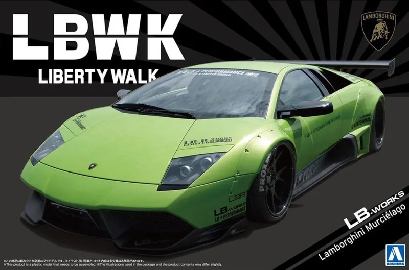 Modelbouwpakket Auto - 05994 LB-Works Lamborghini Murcielago Ver. 2 - Liberty Walk Series No. 22 Plastic - 1:24 - Modelbouw från Aoshima i Flerfärgad – produktbild