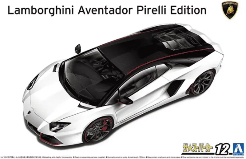 Modelbouwpakket Auto - 06121 Lamborghini Aventador Pirelli Edition 2014 Car Plastic - 1:24 - Modelbouw från Aoshima i Flerfärgad – produktbild