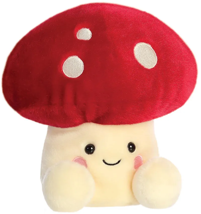 Knuffel - Amanita Mushroom - Rood met Witte Stippen Paddestoel van Aurora in Beige – productfoto