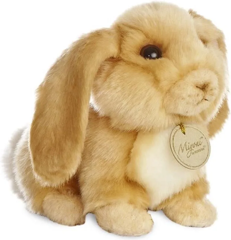 Knuffel hangoor konijn - 20 cm - Pluche - dieren knuffels - Knuffeldieren - konijnen speelgoed - konijneknuffel by Aurora in Brown – product photo