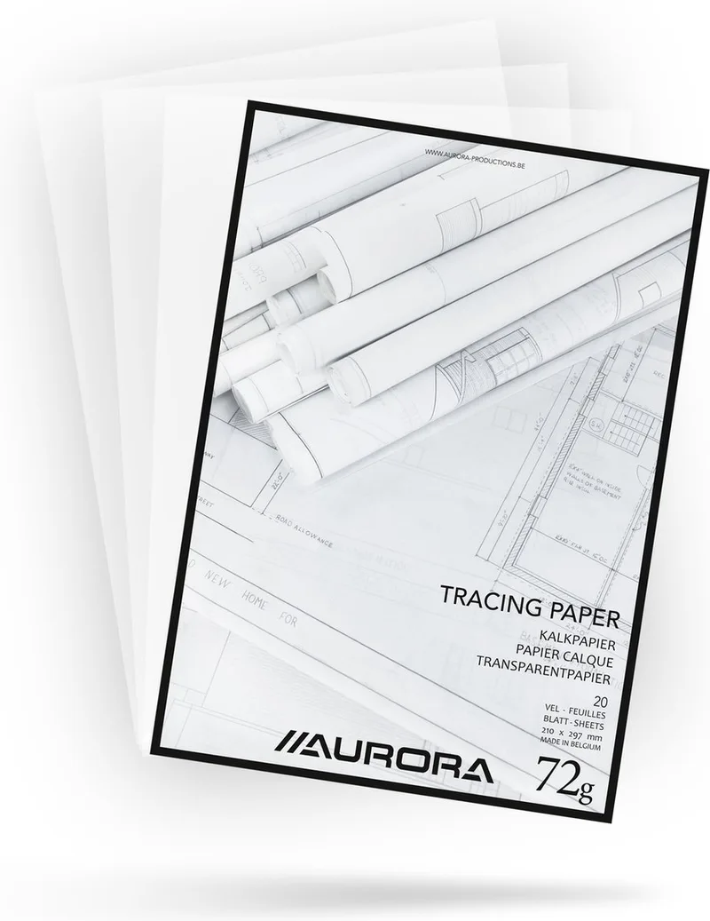 Overtrekpapier - Kalkpapier - A4 - 72g - 20 vel by Aurora in White – product photo