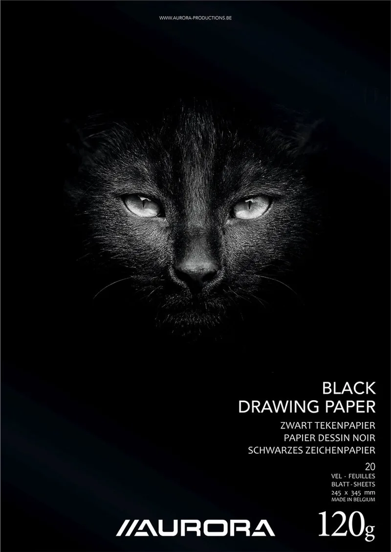 Pak van 15 x Tekenblok tekenpapier 245x345 mm 120 grams 20 vel by Aurora in Black – product photo