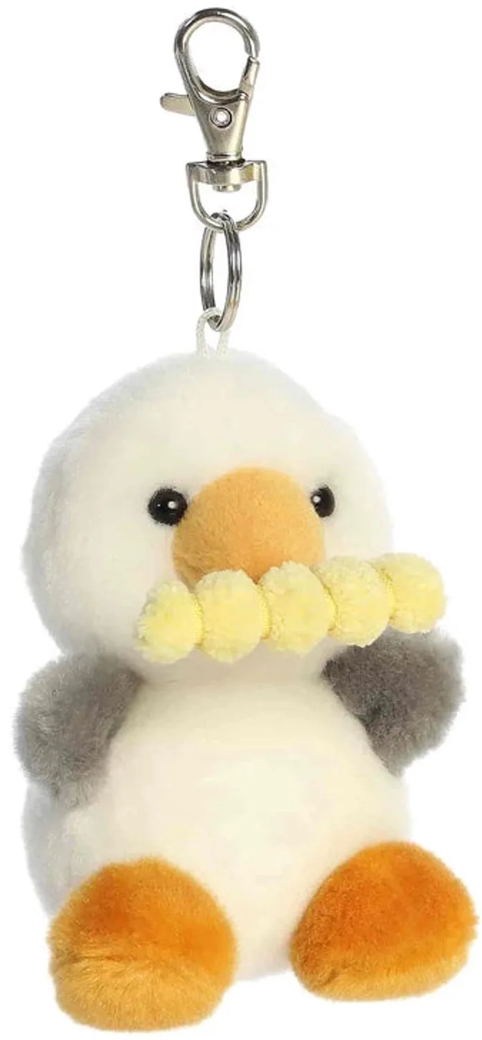 Palm Pals Sleutelhanger Meeuw met Frietje - Knuffels by Aurora in White – product photo