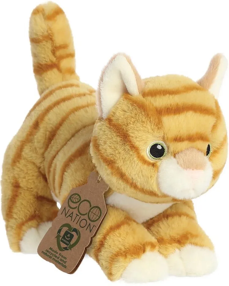 Pluche dieren knuffel - lapjes kat - oranje - huisdierknuffel - 21 cm - knuffel cadeau by Aurora in Multicolour – product photo