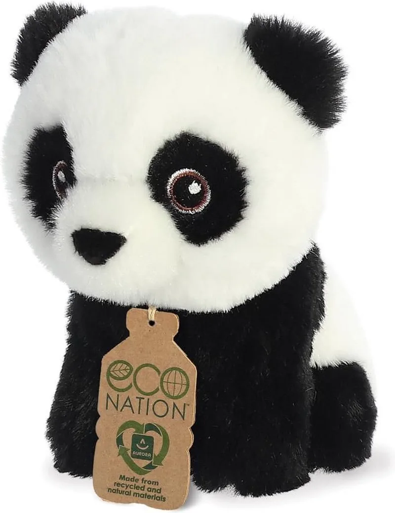 Pluche dieren knuffel panda - 13 cm - Knuffeldieren pandas - speelgoed by Aurora in Multicolour – product photo