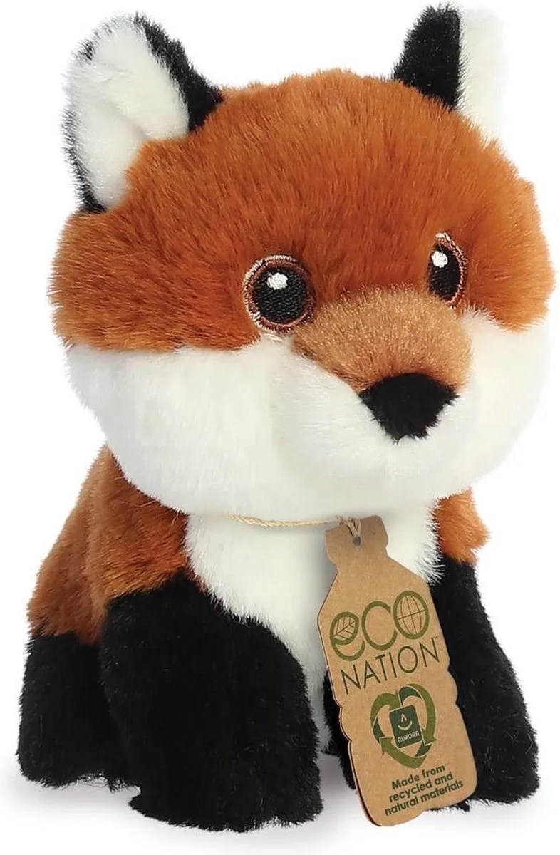 pluche dieren knuffels rode vos - 13 cm - Knuffeldieren vossen speelgoed från Aurora i Röd – produktbild