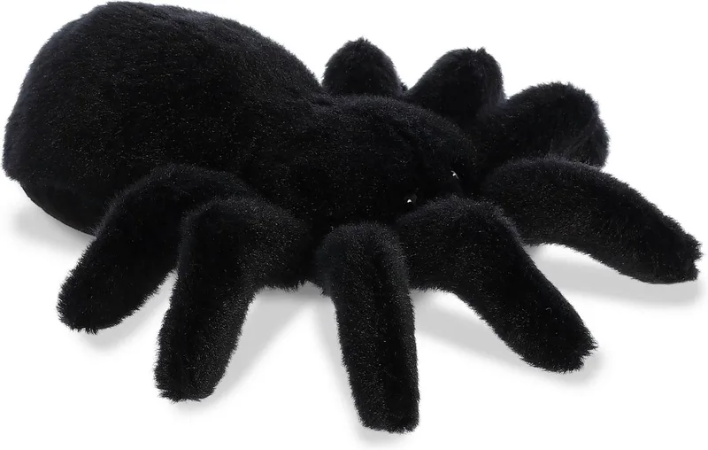Pluche dieren knuffels tarantula vogelspin van 20 cm - Knuffeldieren spinnen speelgoed by Aurora in Black – product photo