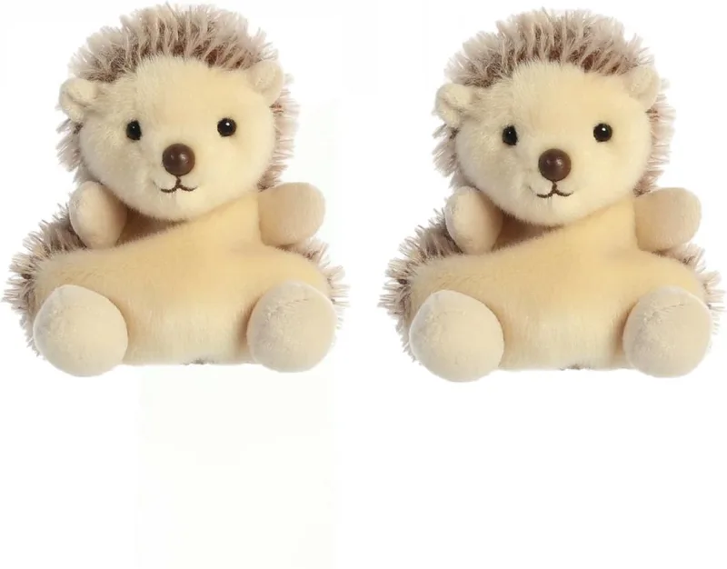 Pluche egel - 2x - 13 cm - Egels knuffels - tuindieren knuffels - speelgoed dieren by Aurora in Multicolour – product photo