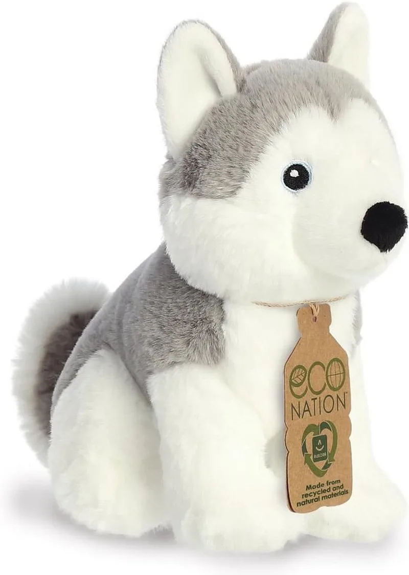 Pluche husky hond - eco nation - huisdieren knuffel - 21 cm de Aurora en N, A – photo produit