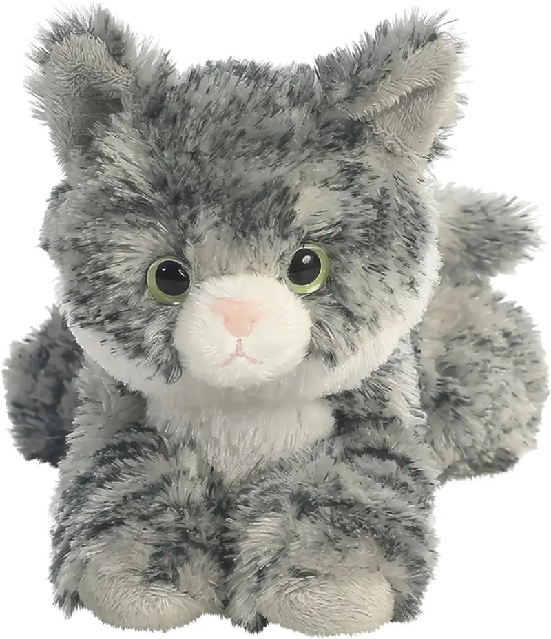 Pluche kat/poes - 20 cm - Knuffeldieren katten - speelgoed by Aurora in Grey – product photo