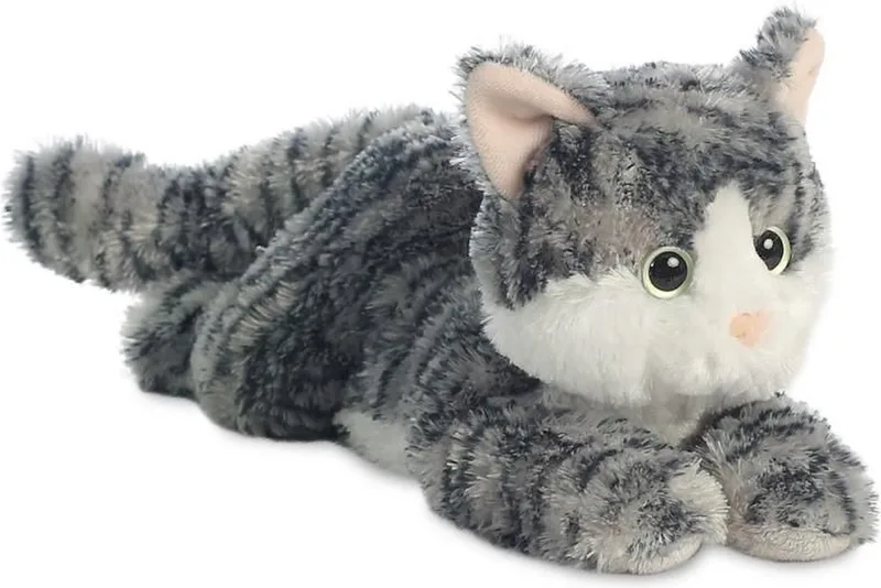 Pluche kat/poes - 30 cm - Knuffeldieren katten - speelgoed by Aurora in Grey – product photo