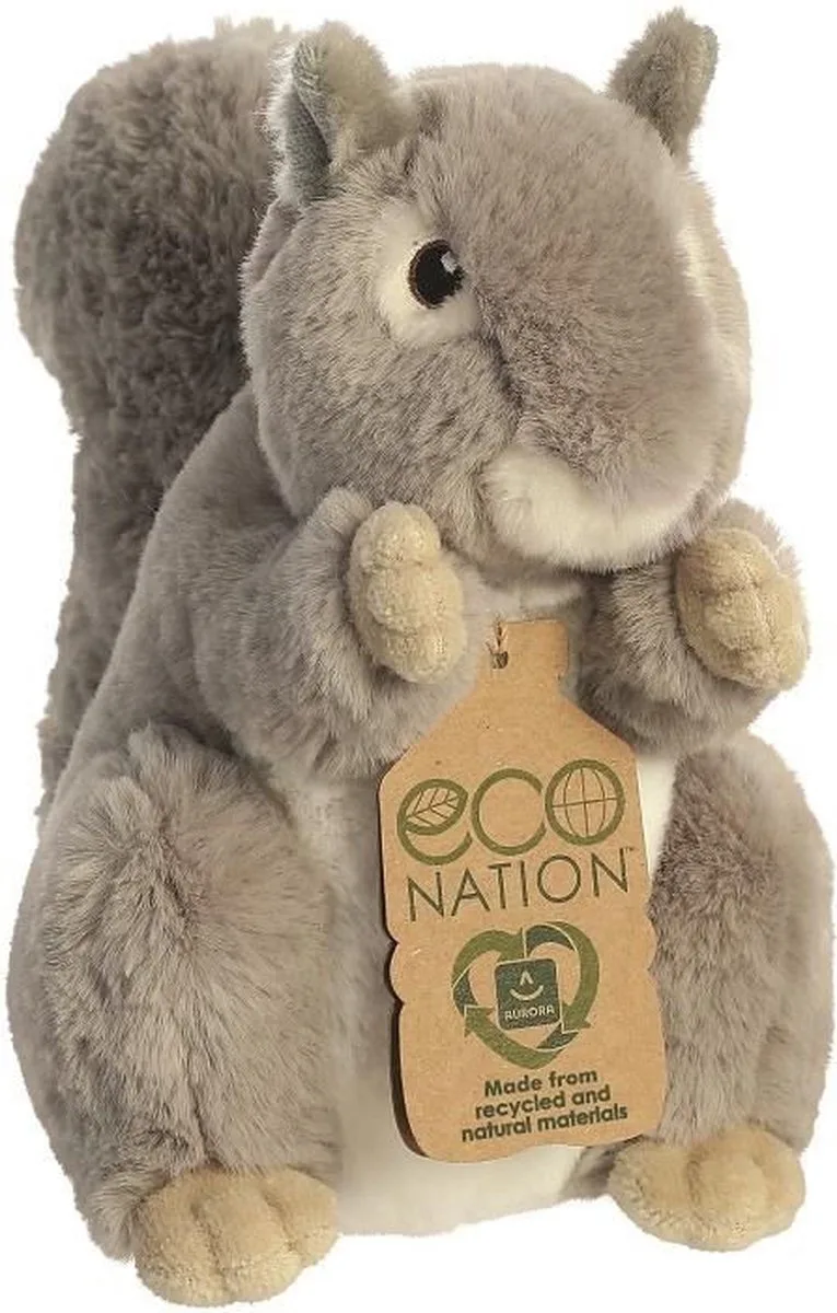Pluche knuffel dier - eekhoorn - lichtbruin - 20 cm - bosdieren knuffel thema de Aurora en Multicolore – photo produit