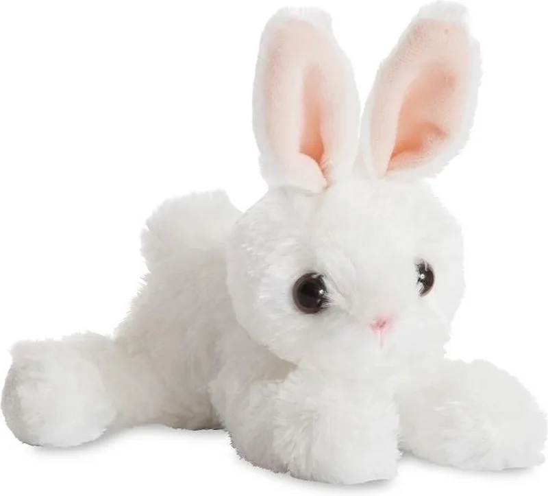 Pluche knuffel konijn - 20 cm - boerderij dierenknuffel by Aurora in White – product photo