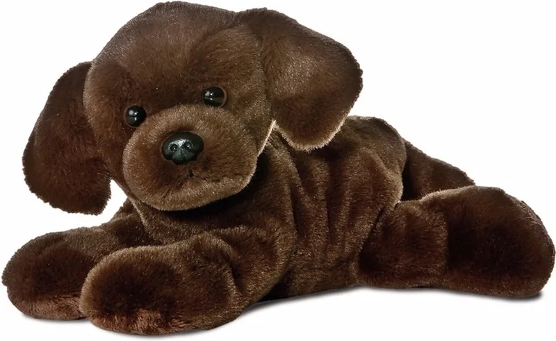 pluche knuffel - Labrador hond - knuffel huisdier - 20 cm - huisdieren thema de Aurora en Marron – photo produit