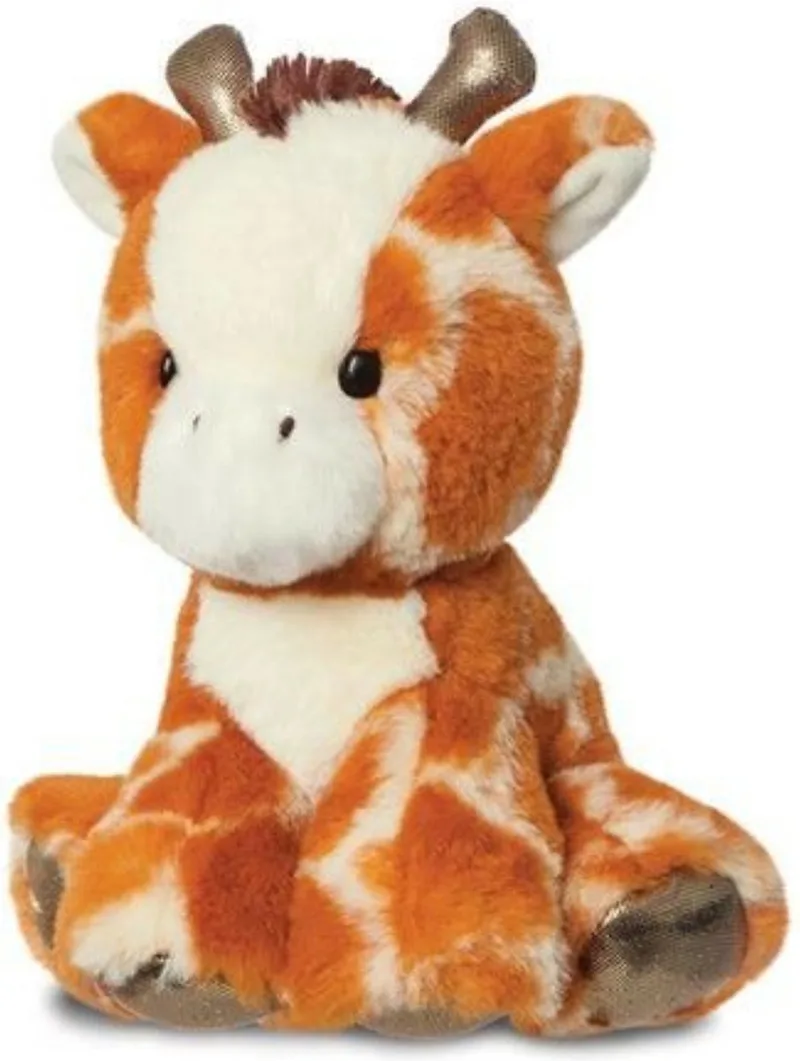 pluche knuffeldier giraffe - gevlekt bruin - 20 cm - safari dieren speelgoed by Aurora in Lichtbruin – product photo