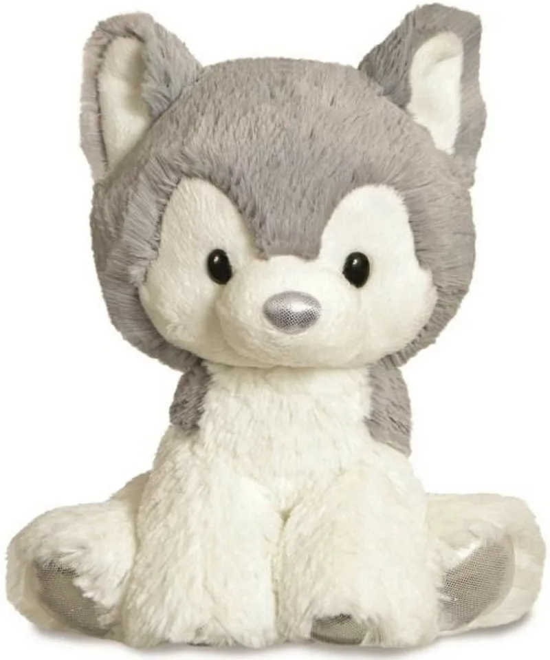 pluche knuffeldier husky hond - grijs/wit - 20 cm - honden thema speelgoed by Aurora in Light grey – product photo