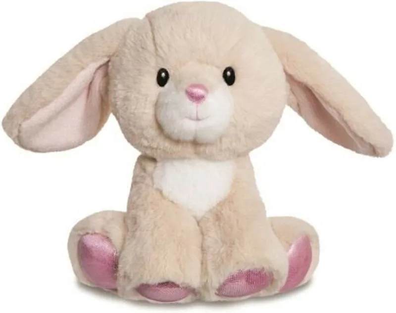 pluche knuffeldier konijn - wit - 20 cm - bosdieren thema speelgoed de Aurora en Crème – photo produit