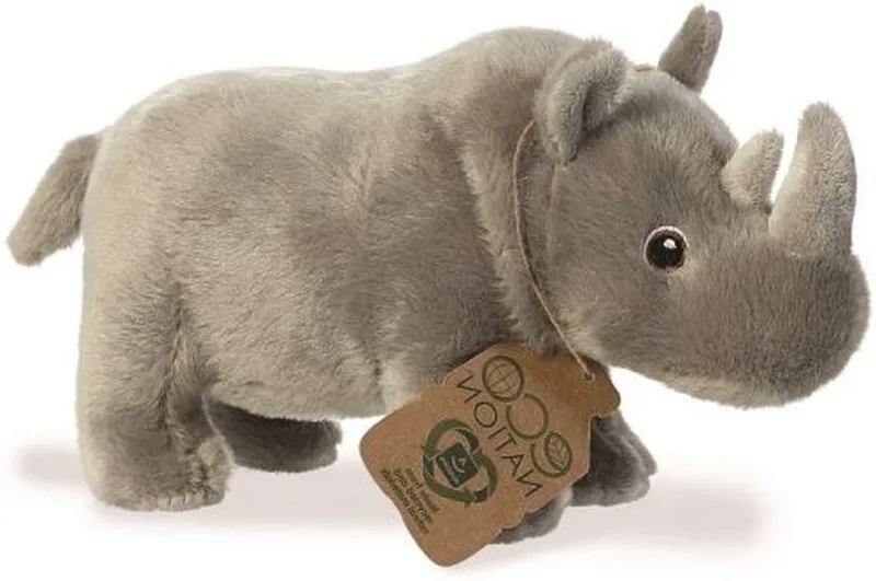 Pluche knuffeldier neushoorn - 24 cm - Safari dieren thema by Aurora in Grey – product photo