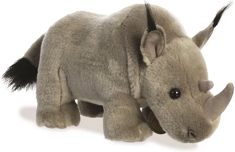 Pluche neushoorn knuffel - 26 cm - dieren knuffels savanne från Aurora i Grå – produktbild