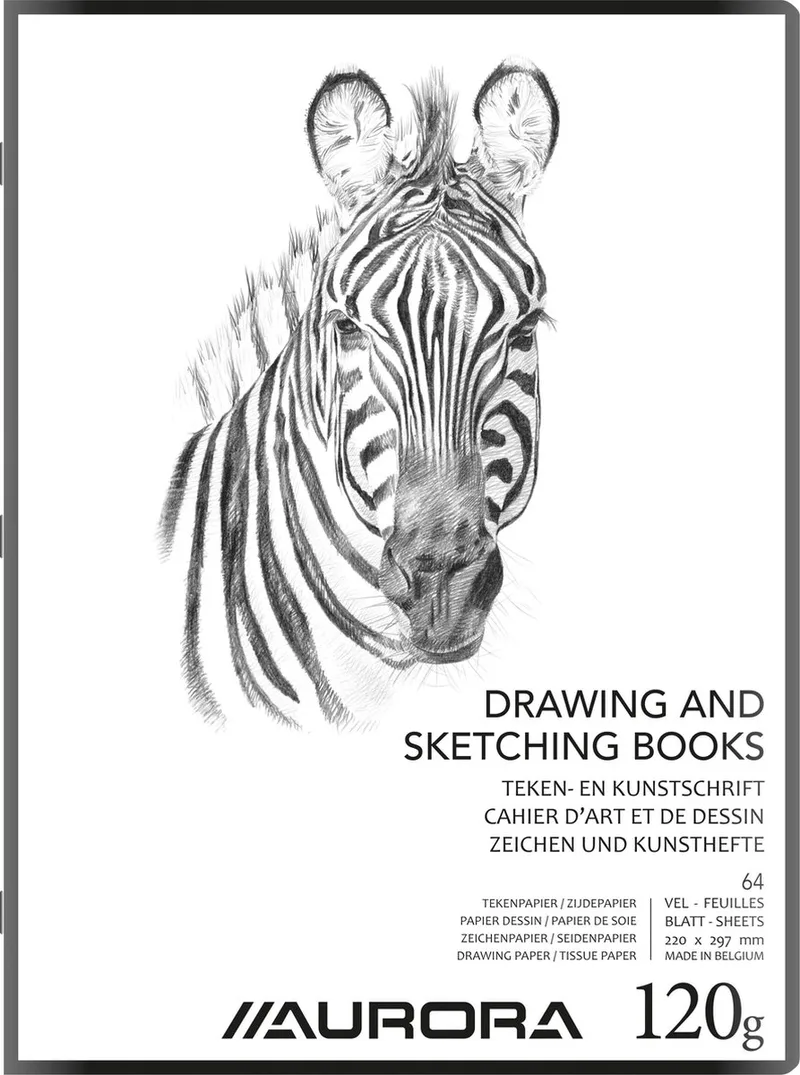 Teken- en Kunst Schrift - A4 plus formaat - 120 g - 64 bladzijden - met Zijdepapier - 20 stuks de Aurora en Blanc – photo produit