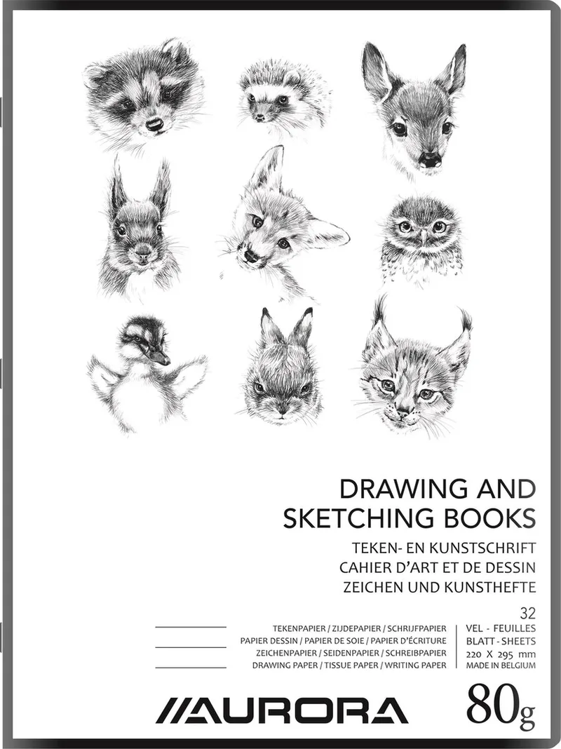Teken- en Kunstschrift A4-plus, tekenpapier + schrijfpapier + zijdepapier, pak van 20 by Aurora in White – product photo