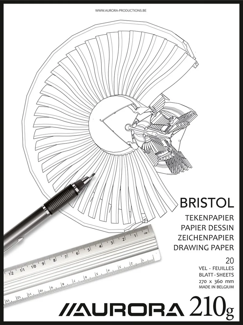 Tekenblok Bristol 27x36 cm 20 vel 210 grams, 10 stuks by Aurora in Grey – product photo