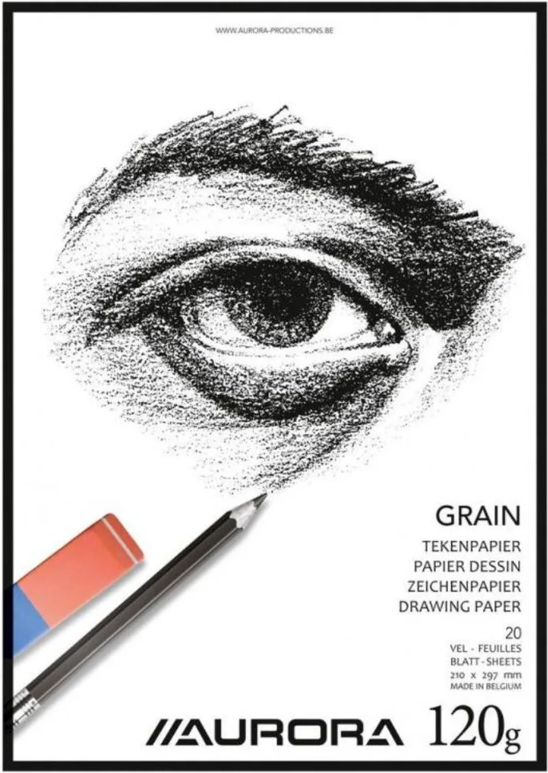 Tekenblok - Grain - Tekenpapier - Schetsblok - A3 - 120g - 20 vel by Aurora in White – product photo