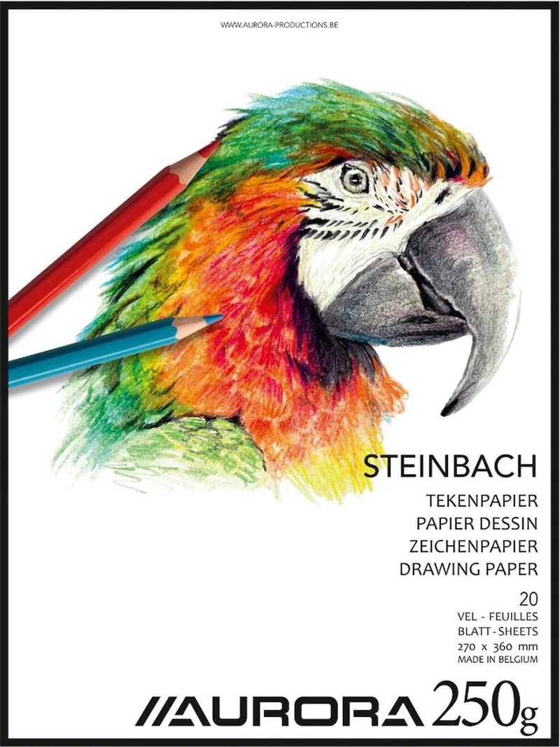 Tekenblok - Steinbach - Aquarelpapier - 270mm x 360mm - 250g - 20 Vel Tekenpapier by Aurora in White – product photo