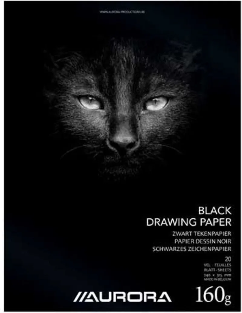 Tekenblok - tekenpapier - 240x315 mm - 160g - 20 vel von Aurora in Schwarz – Produktfoto