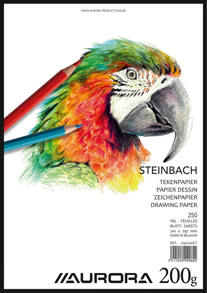 Tekenpapier Steinbach 250 losse vellen A4 - 200 grams tekenpapier von Aurora in Weiß – Produktfoto