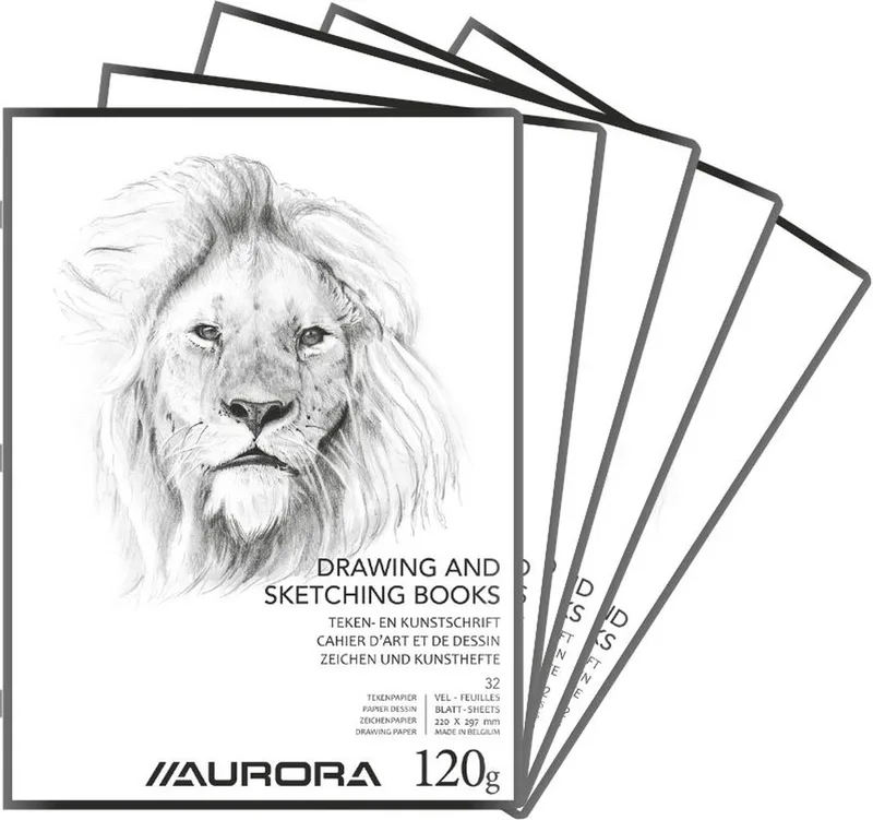 Tekenschrift - Tekenpapier - Schetsblok - A4 - 120gr - 32 Bladzijden - 20 stuks von Aurora in Weiß – Produktfoto