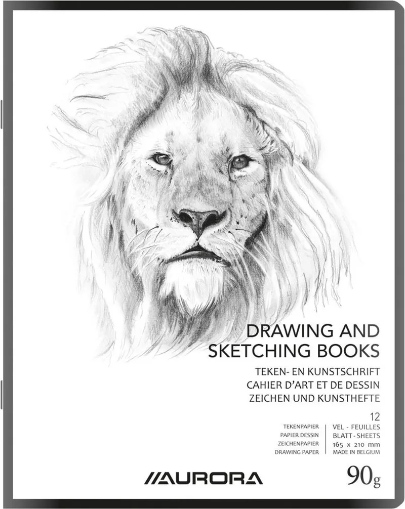 Tekenschrift - Tekenpapier - Schetsboek - 165x210mm - A5+ - 90g - 24 Bladzijden von Aurora in Weiß – Produktfoto