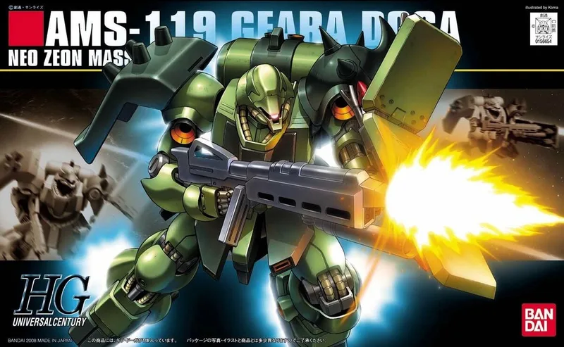 GUNDAM - HGUC 1/144 AMS-119 Geara Doga - Model Kit van Bandai Namco Entertainment in Groen – productfoto