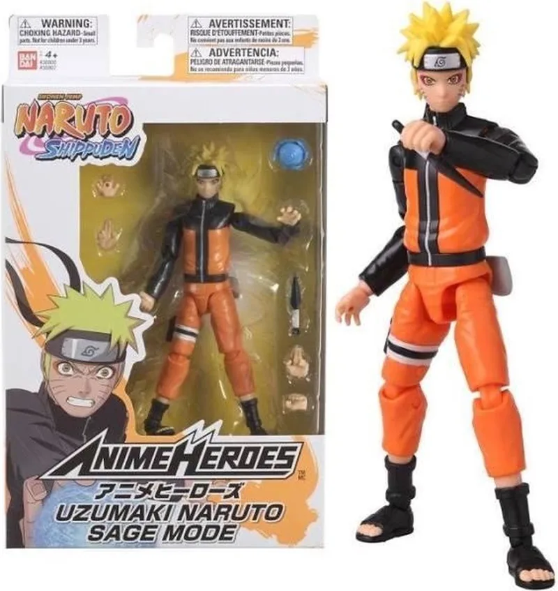 Anime Heroes - Naruto Uzumaki Figuur in Kluizenaarmodus (Sage-modus) - Naruto Shippuden - Anime Heroes Manga Actiefiguur 17 cm - Naruto Actiefiguur - Speelgoed Kind 4+ - 36907 van Bandai in Naruto Kluizenaarmodus (Sage-modus) – productfoto
