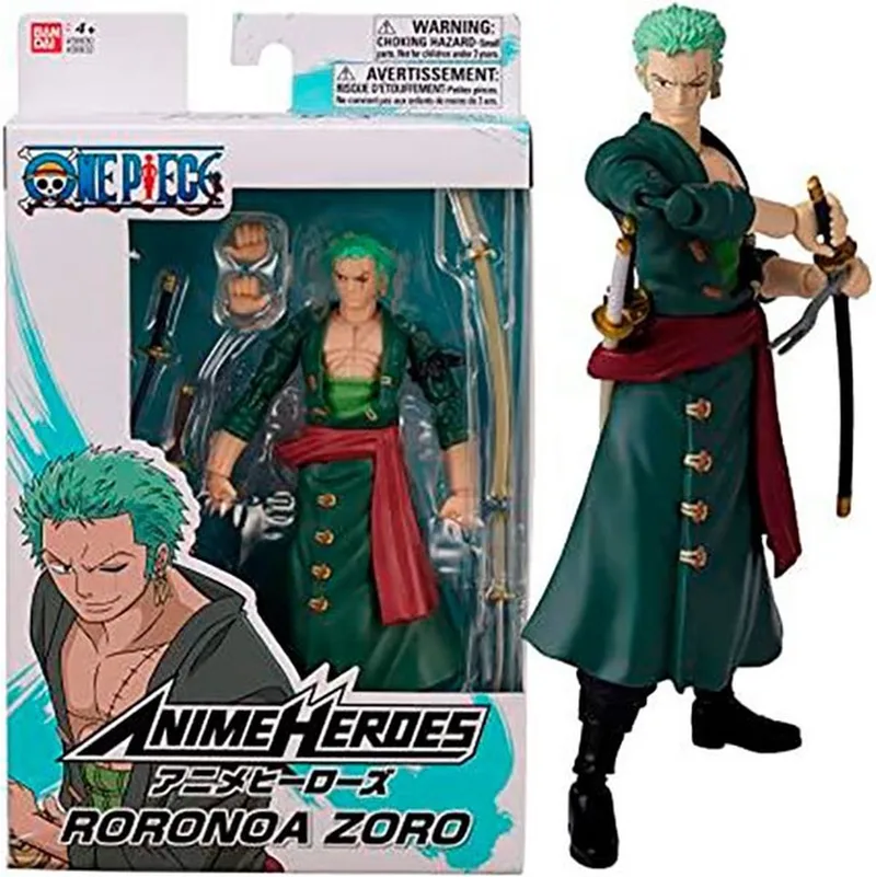 Anime Heroes - One Piece Figuur - Figuur 17 cm - Officieel gelicenseerd One Piece - Zoro One Piece Manga Action Figure - Kinderspeelgoed 4+ - 36932 by Bandai in Roronoa Zoro – product photo