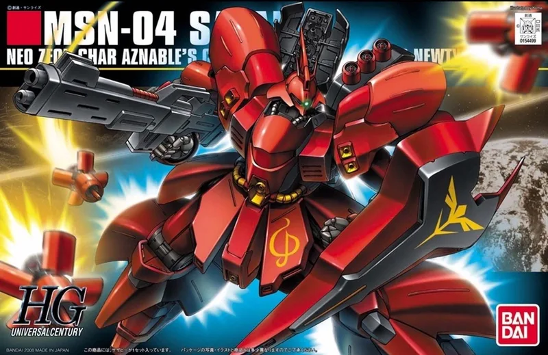 Gundam Char's Counterattack High Grade Plastic Model Kit 1/144 Sazabi Model Kits by Bandai in Black – product photo
