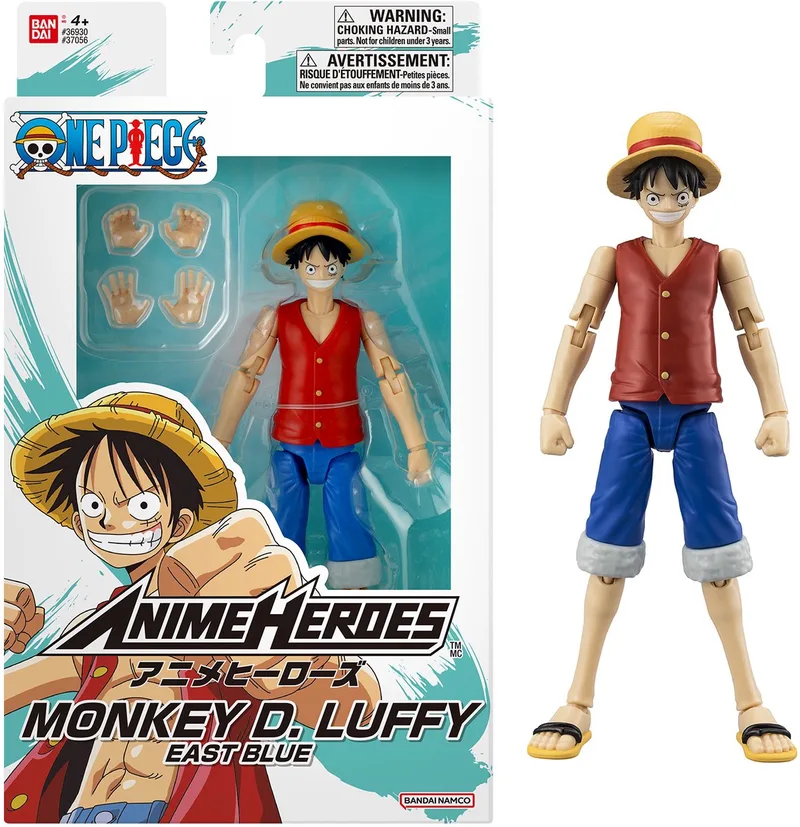 One Piece – Anime Heroes – Monkey D. Luffy East Blue Figuur 17 cm – Officiële One Piece Licentie – Gelede Luffy East Blue Versie Figuur – Kinderspeelgoed 4 jaar en + – Bandai – 37056 by Bandai in Luffy (East Blue) – product photo