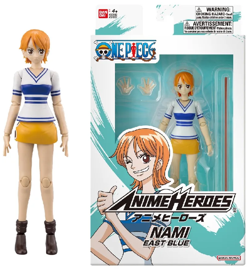 One Piece Nami Figuur 17 cm – Anime Heroes Bandai - Geartikuleerde manga figuur onder officiële One Piece licentie, Kinderspeelgoed vanaf 4 jaar of Collectie – 37057 de Bandai en Nami (East Blue) – photo produit