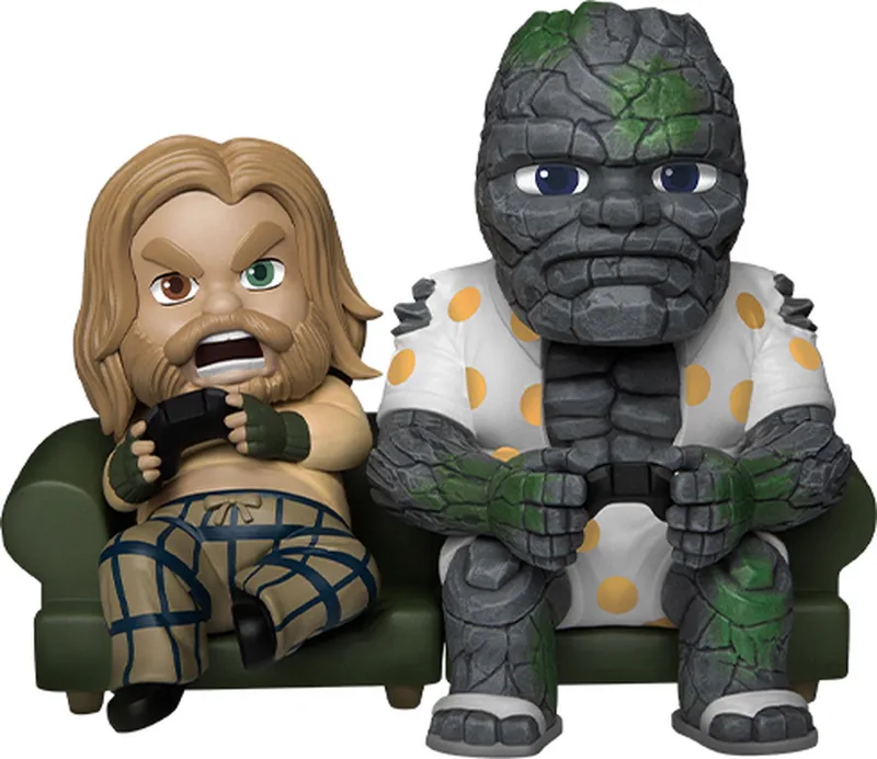 Marvel - Avengers: Endgame - Bro Thor Serie - Endgame Bro Thor & Korg - Gametijd - Beeld - 9cm van Beast Kingdom in Meerkleurig – productfoto