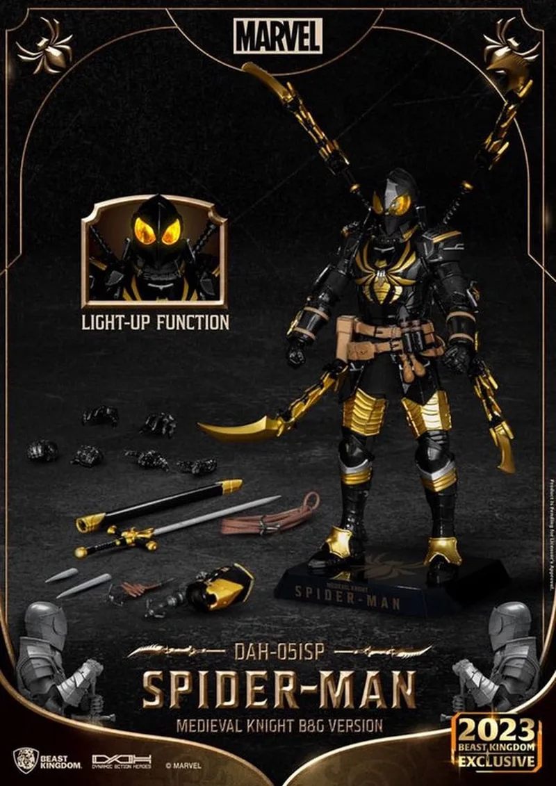 Marvel Dynamic 8ction Heroes Action Figure 1/9 Medieval Knight Spider-Man B&G Version 21 cm by Beast Kingdom in Multicolour – product photo