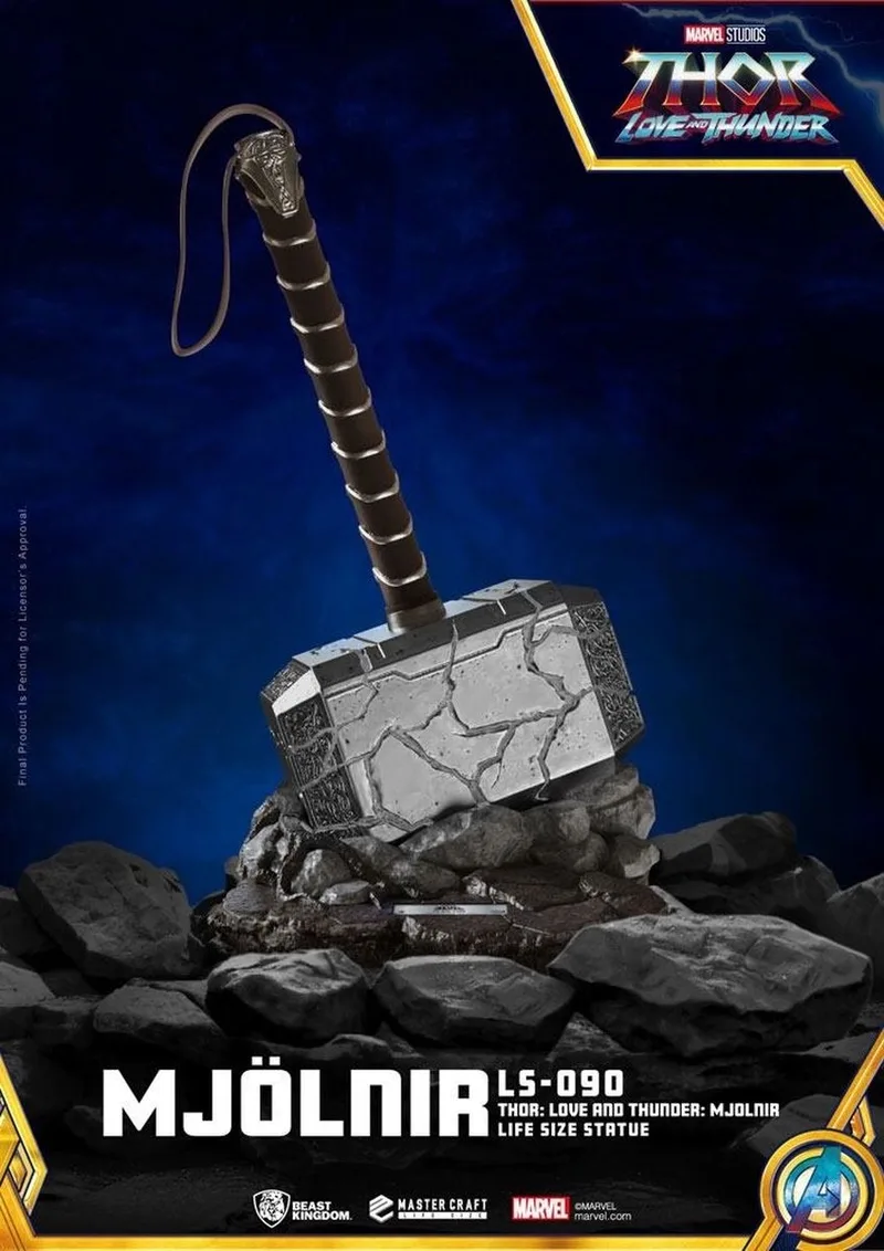 Thor: Love And Thunder Life-Size Statue Mjolnir 53 Cm van Beast Kingdom in Grijs – productfoto