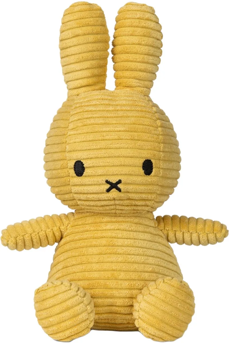 Knuffel - Miffy ECO Corduroy - 23 cm - Acacia van Bon Ton Toys in Geel – productfoto