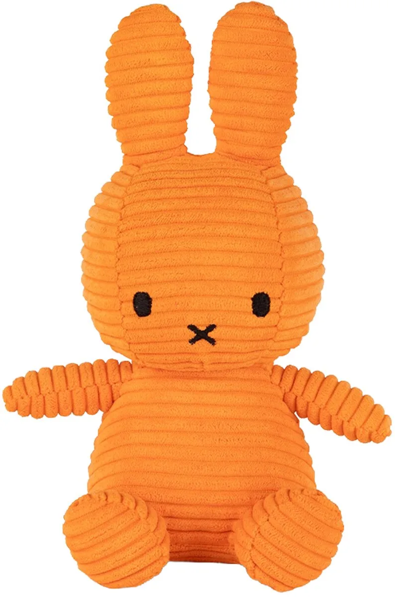 Knuffel - Miffy ECO Corduroy - 23 cm - Orange van Bon Ton Toys in Oranje – productfoto