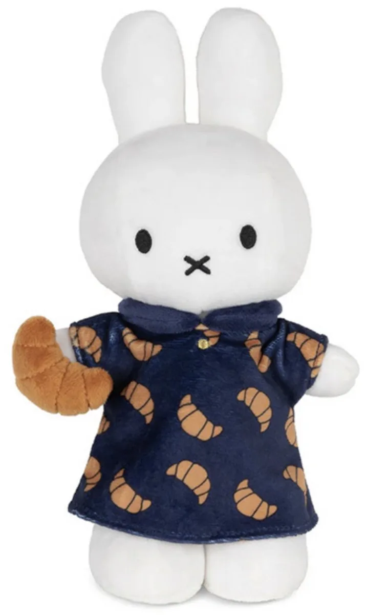 Miffy Knuffel Staand 24 cm – Croissantjurk – Duurzaam & Handgemaakt från Bon Ton Toys i Mörkblå – produktbild