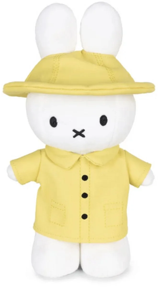 Miffy Knuffel Staand 24 cm – Regenpak – Duurzaam & Handgemaakt från Bon Ton Toys i Gul – produktbild