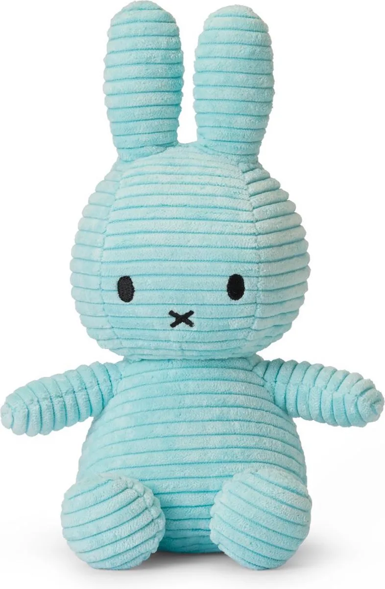 Nijntje Corduroy - 23 cm - 9" van Bon Ton Toys in Turquoise – productfoto