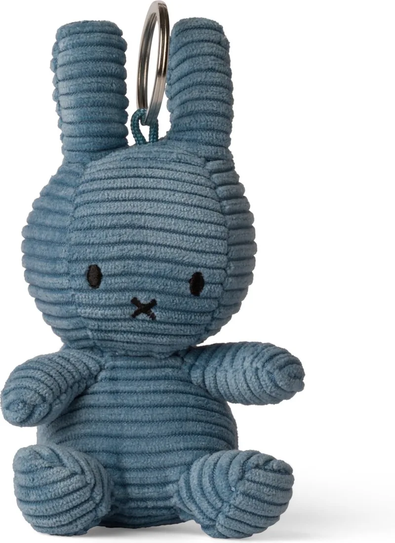 Nijntje - Keychain ECO Corduroy Aviator Blue - 10 cm - 4" van Bon Ton Toys in Blauw – productfoto