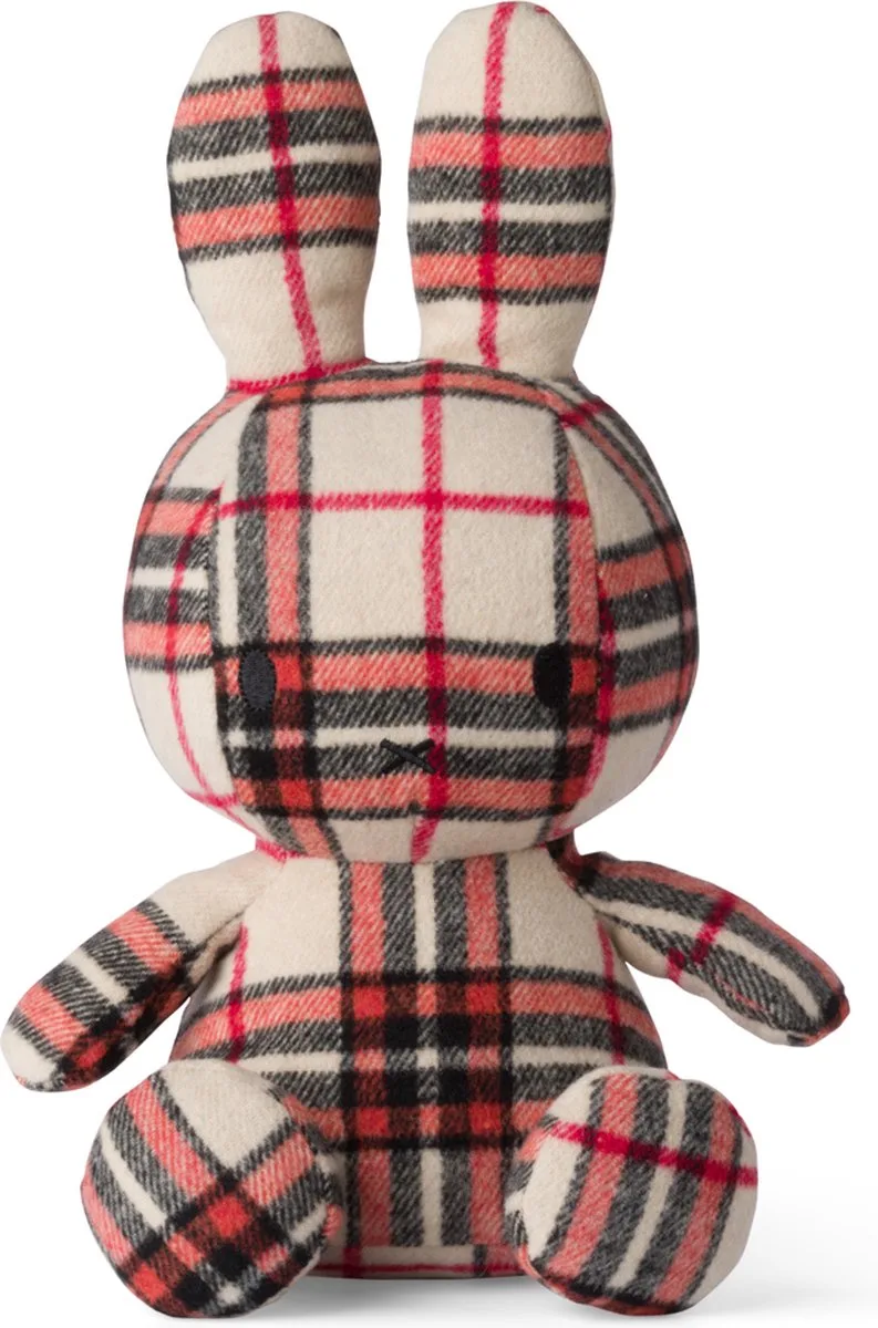 Nijntje Knuffel - 33 cm - Kraamcadeau voor Jongens en Meisjes - Babyshower Cadeau - Ruit - Rood by Bon Ton Toys in Beige – product photo