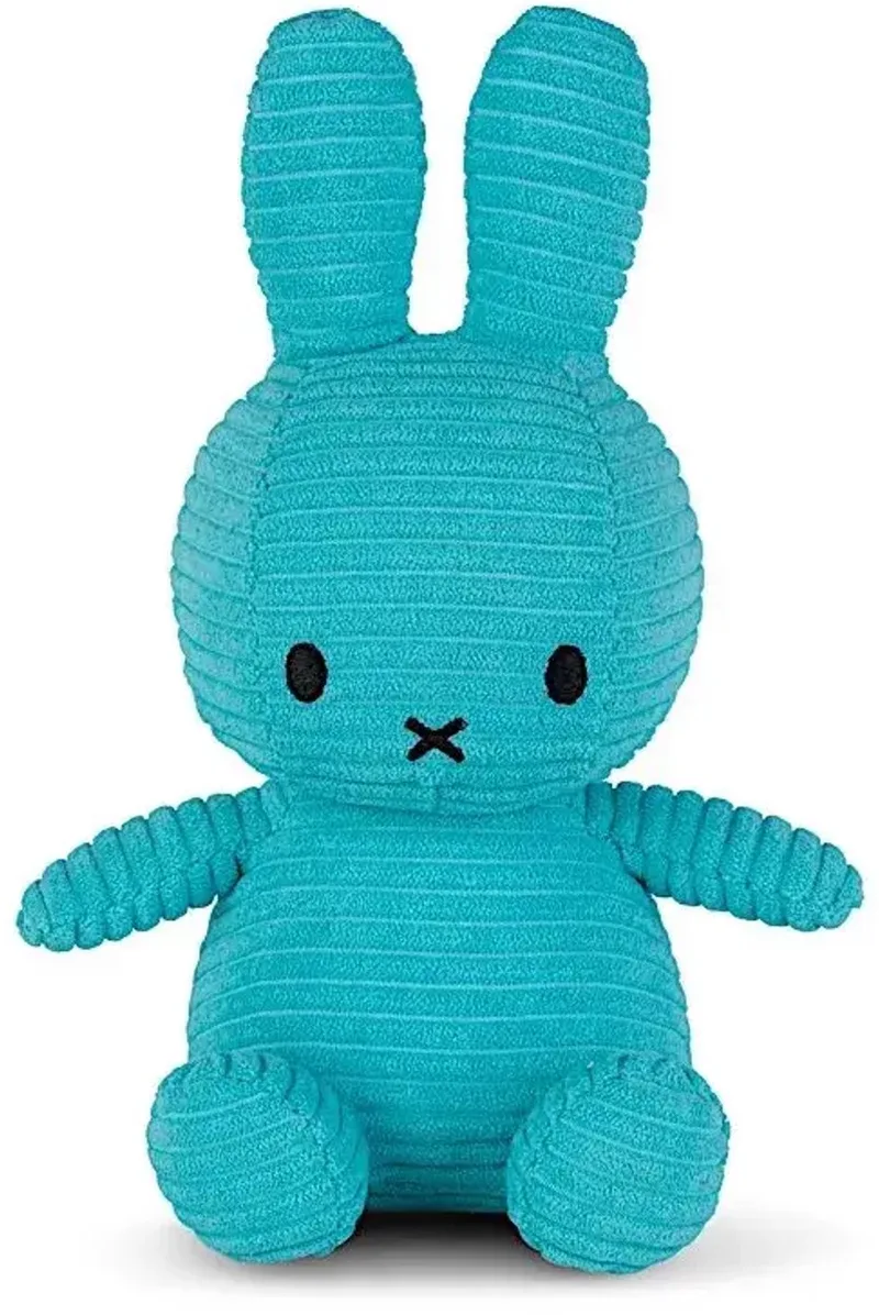 Nijntje - Miffy - Knuffel - Sitting - Corduroy - Teal - 23 cm by Bon Ton Toys in Turquoise – product photo